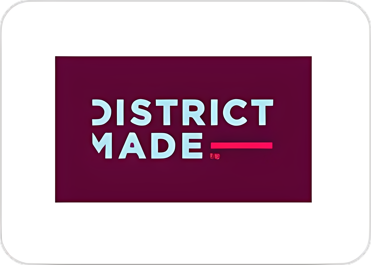 District Made logo on purple background