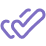 Abstract checkmark design in purple